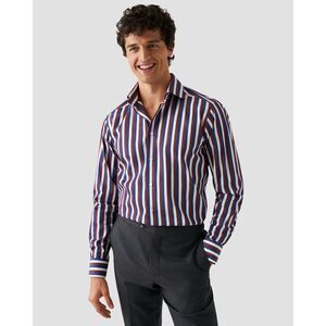 ETON Contemporary Bold Striped Fine Poplin Shirt - Red 42/16.5
